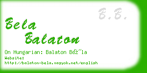 bela balaton business card